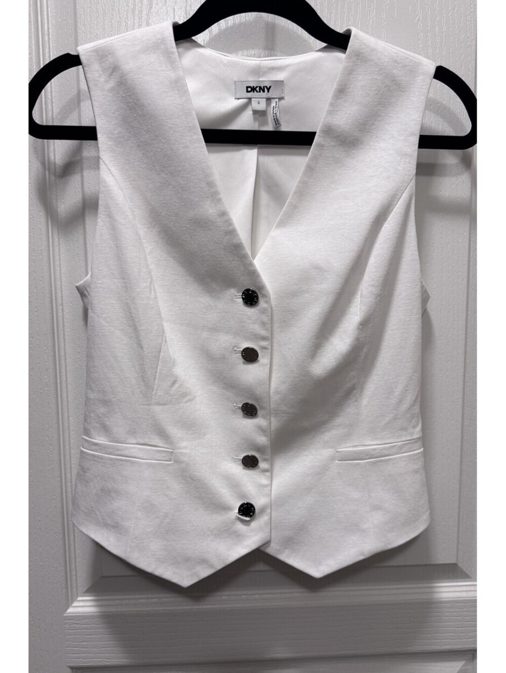 DKNY  Vest Small Women White Sleeveless V-Neck [COPY] - Picture 5 of 7
